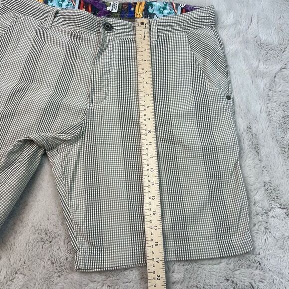 Lululemon Chino Shorts Mens Size 38 Checkered Beige Brown Vintage 9" Inseam - Picture 5 of 8